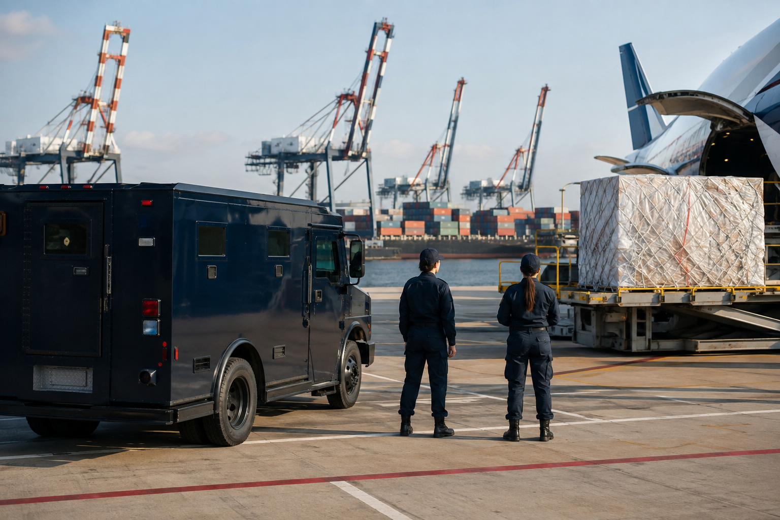 California secure logistics branch at a coastal freight terminal